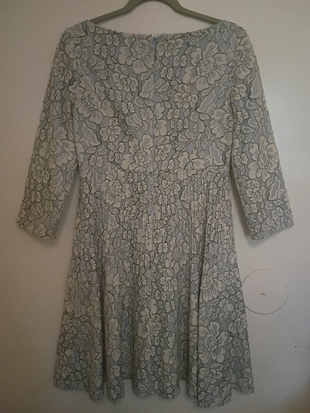 Eliza J Light Women's Blue Dress with White Floral Lace Overlay Sz 6 - Picture 2 of 10